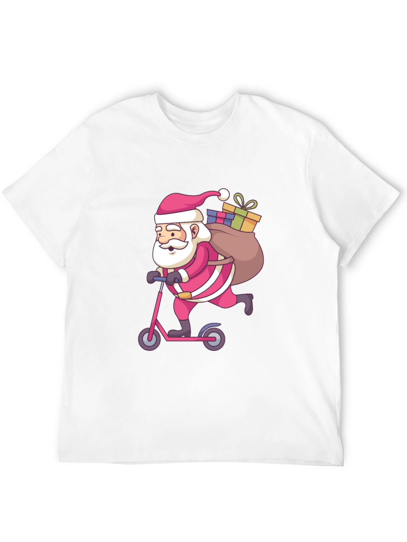 Santa on Scooter Graphic Tee - Black