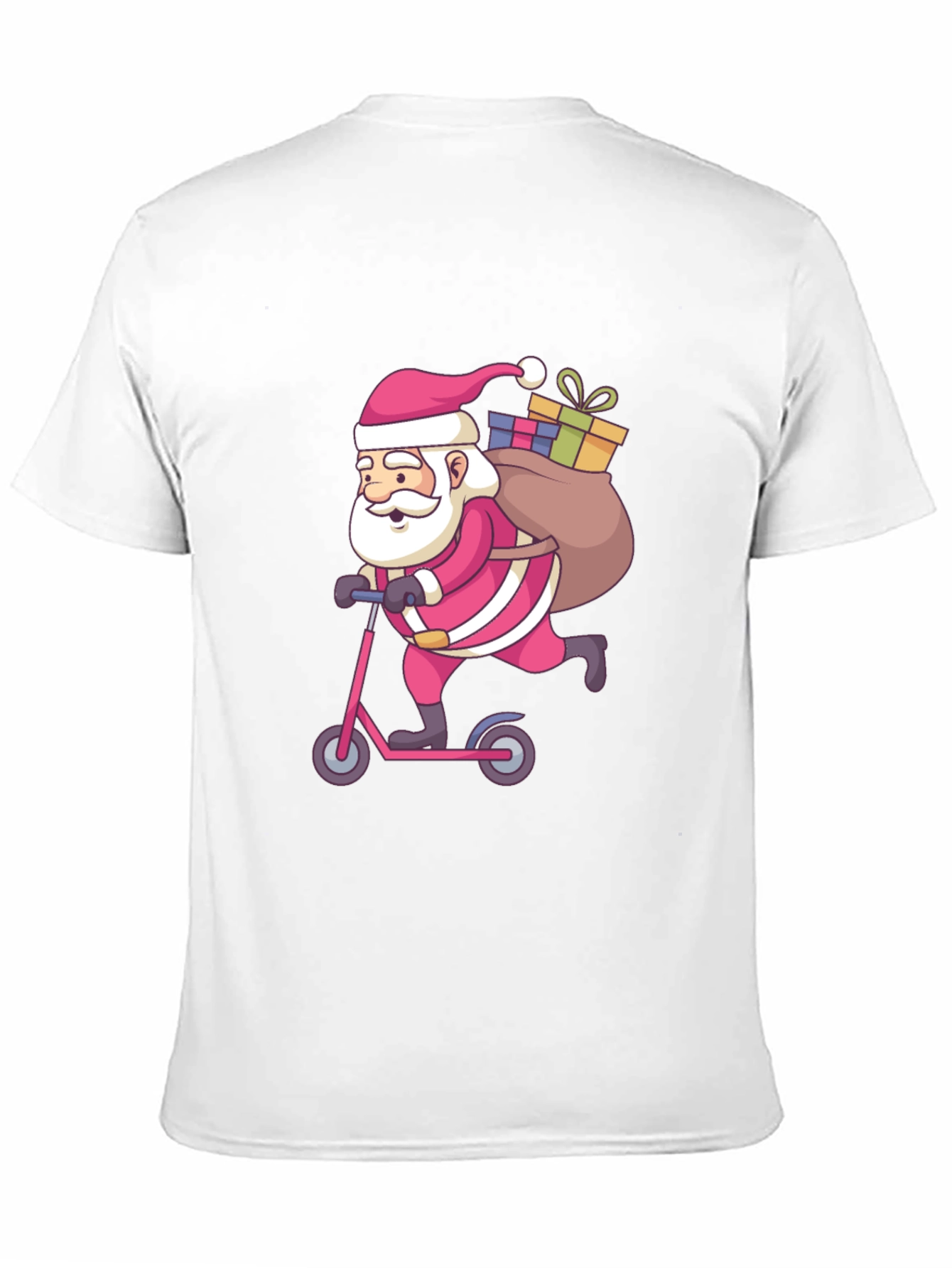 Santa on Scooter Graphic Tee - Black