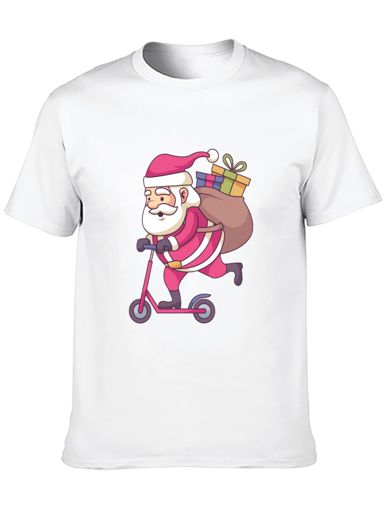 Santa on Scooter Graphic Tee - Black