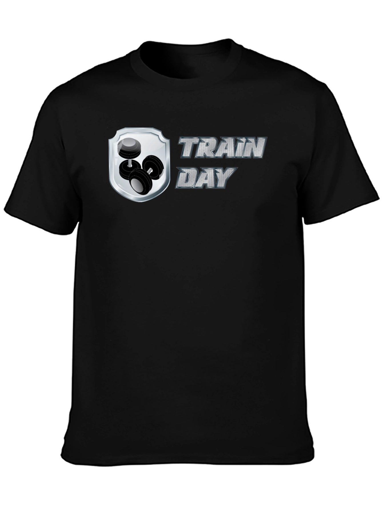 Train Day Black T-Shirt: Gym & Fitness Apparel