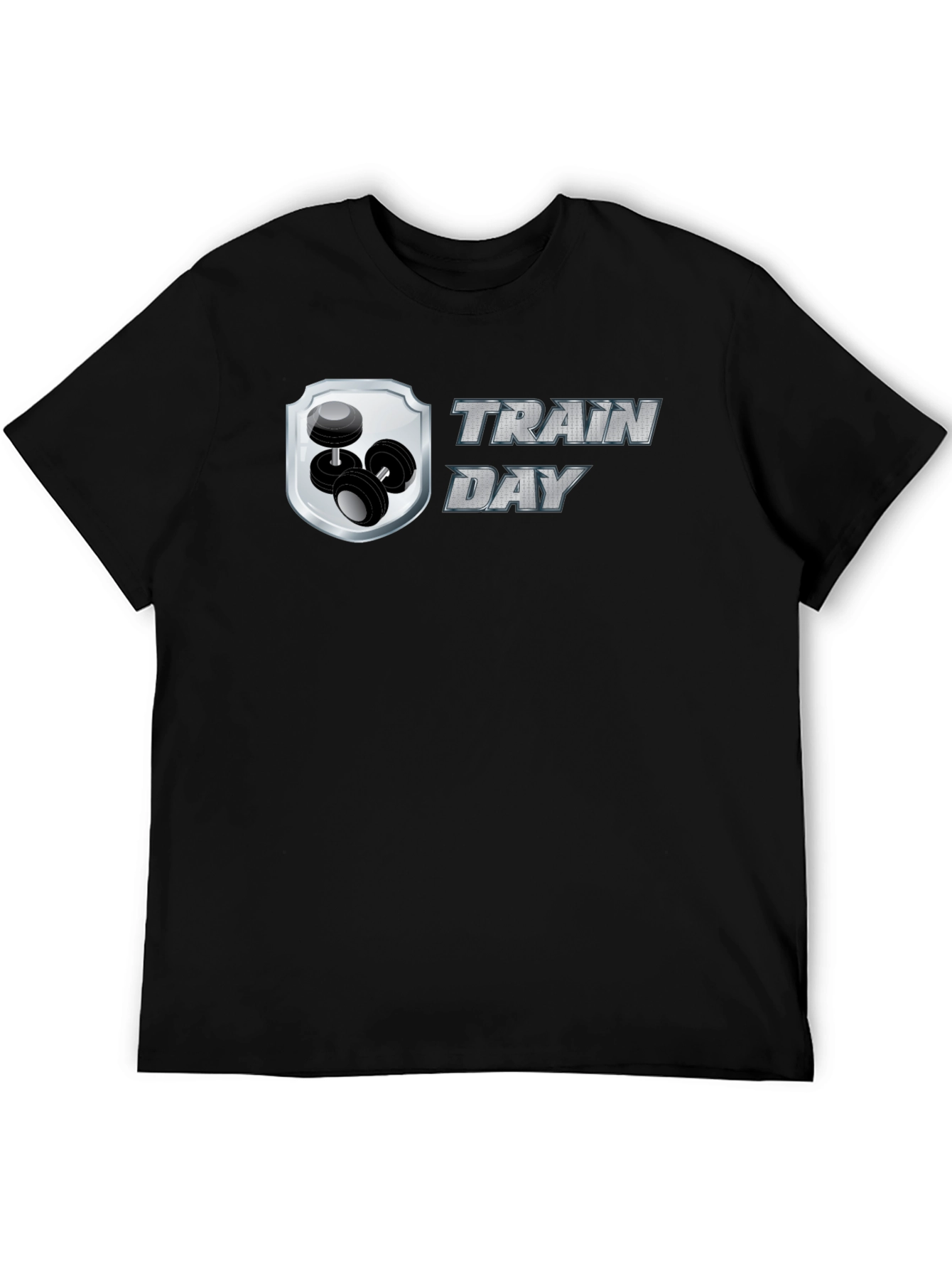 Train Day Black T-Shirt: Gym & Fitness Apparel
