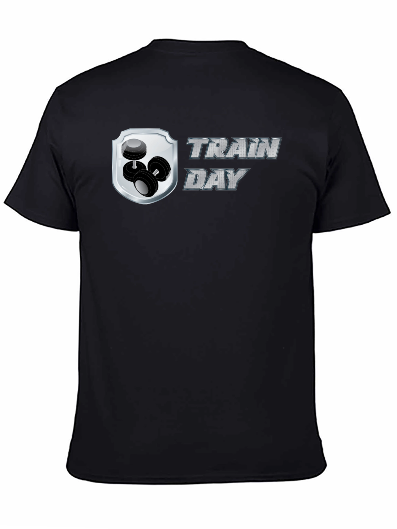 Train Day Black T-Shirt: Gym & Fitness Apparel
