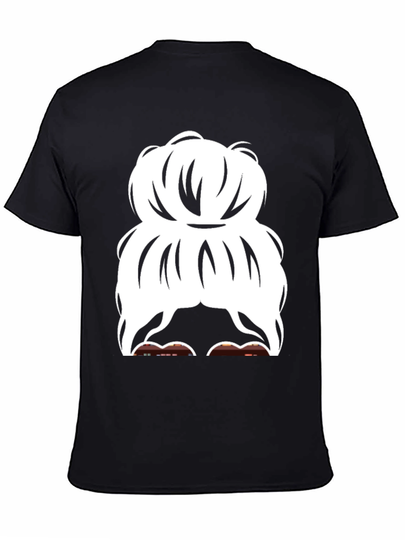 Messy Bun Graphic Tee - Casual Cotton T-Shirt
