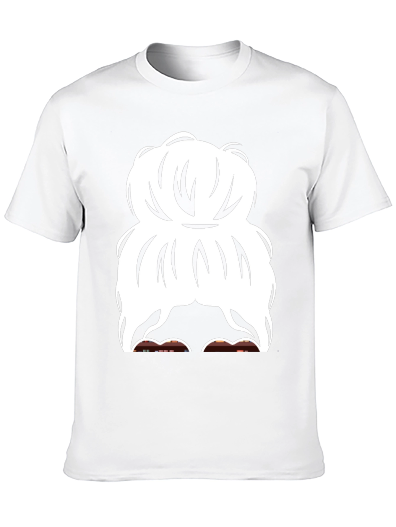 Messy Bun Graphic Tee - Casual Cotton T-Shirt