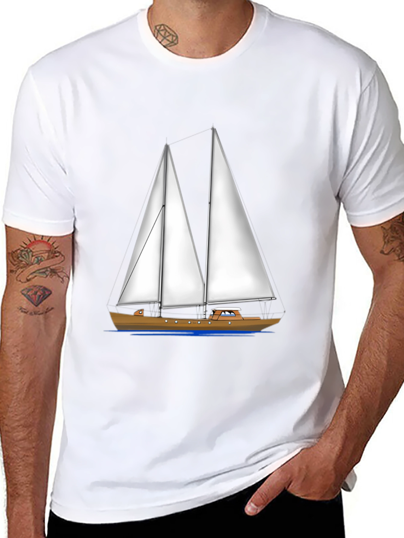 Sailing Boat Graphic Tee - Nautical Style Shirt