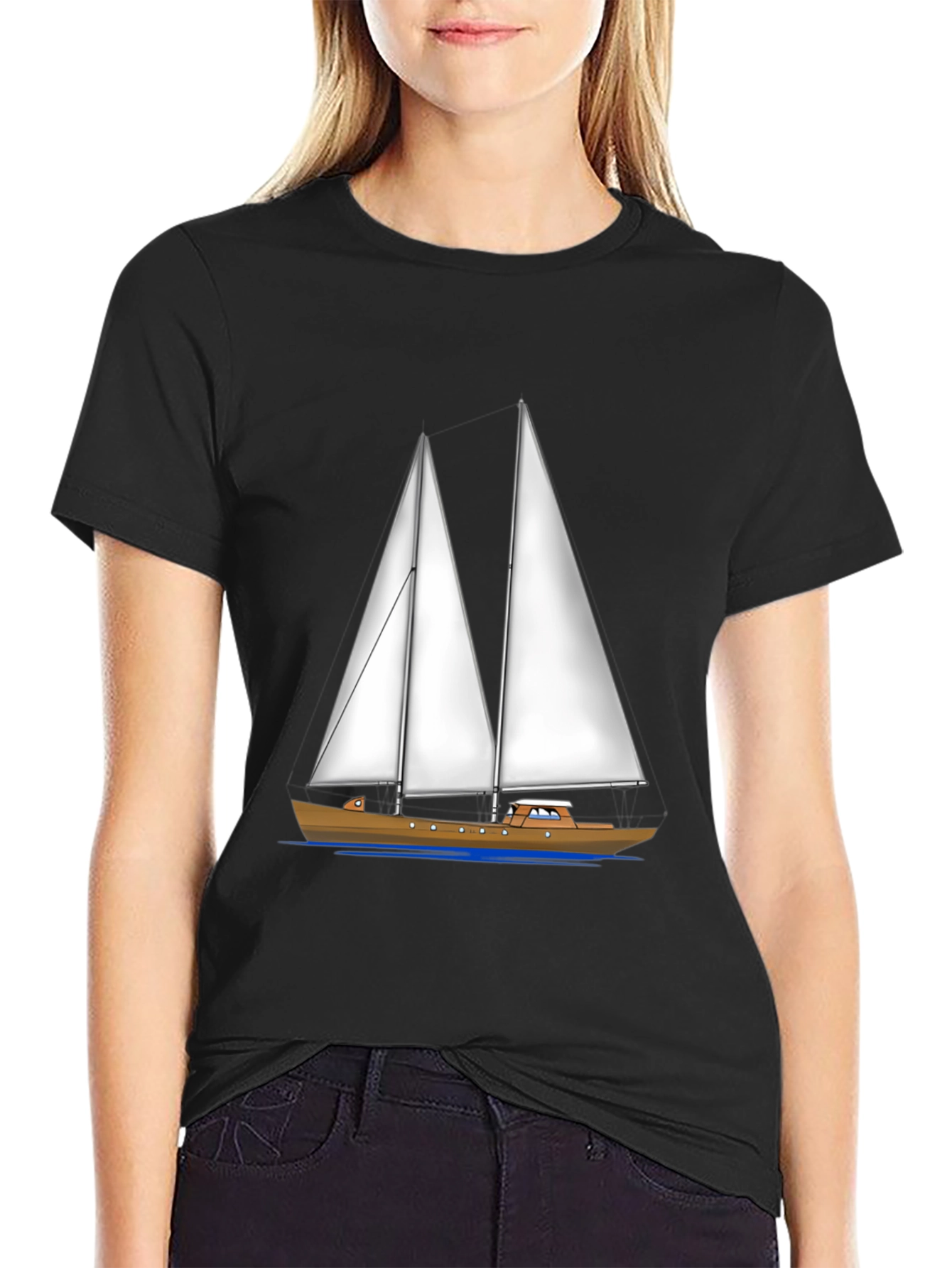 Sailing Boat Graphic Tee - Nautical Style Shirt