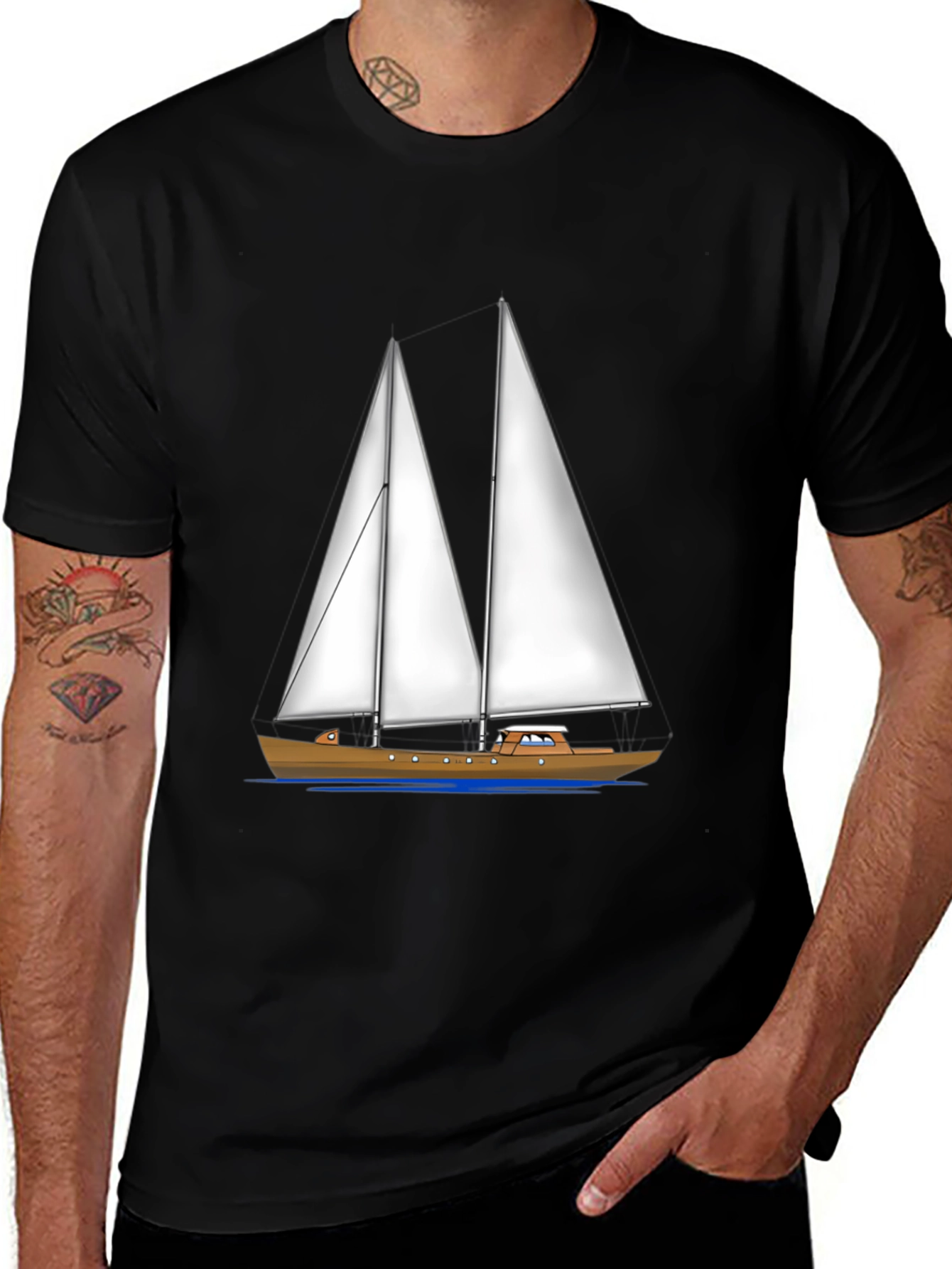 Sailing Boat Graphic Tee - Nautical Style Shirt