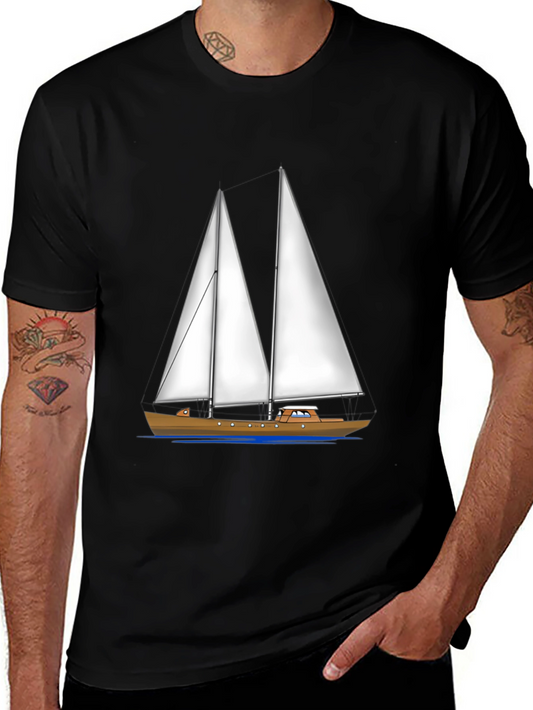 Sailing Boat Graphic Tee - Nautical Style Shirt