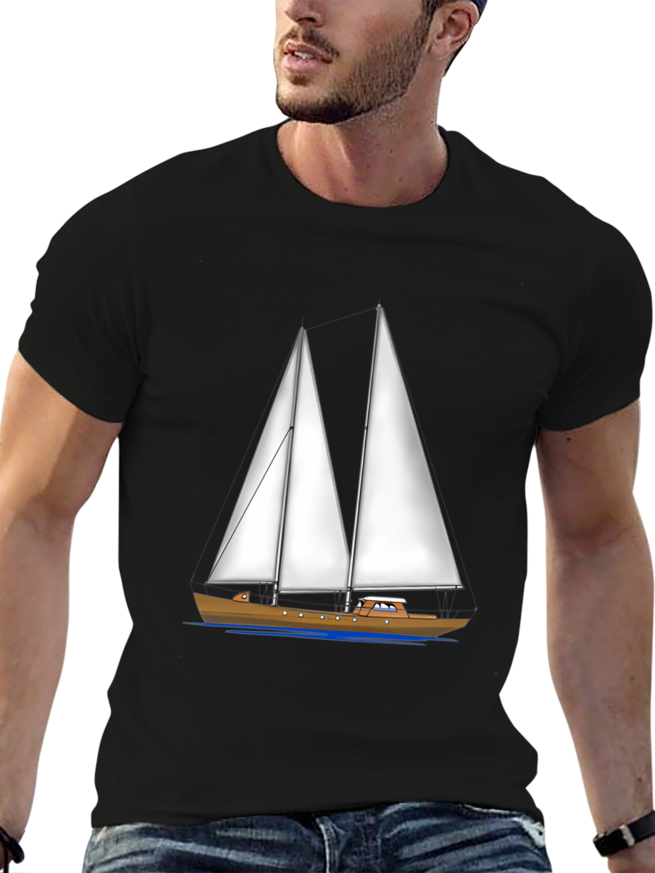 Sailing Boat Graphic Tee - Nautical Style Shirt