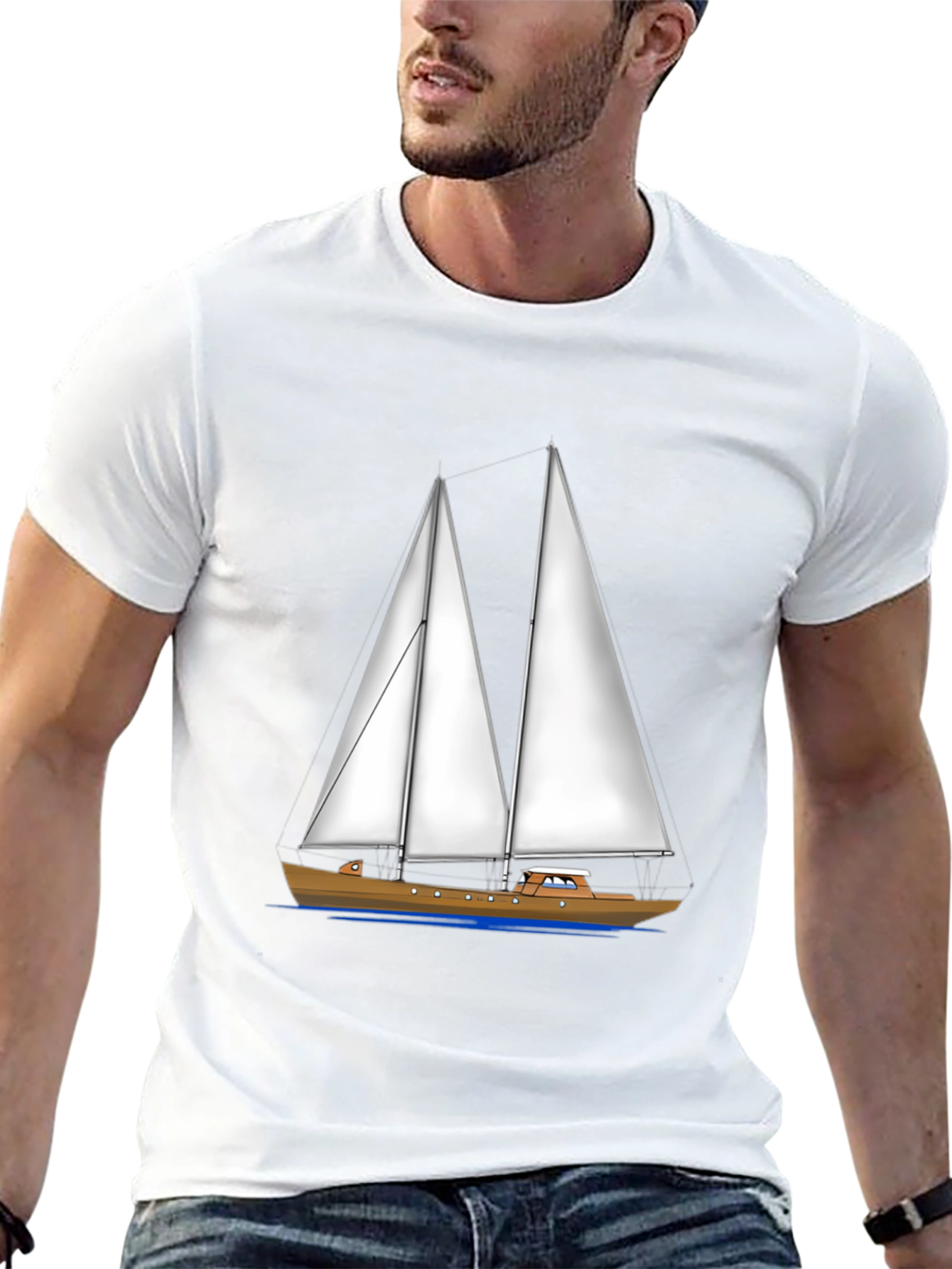 Sailing Boat Graphic Tee - Nautical Style Shirt