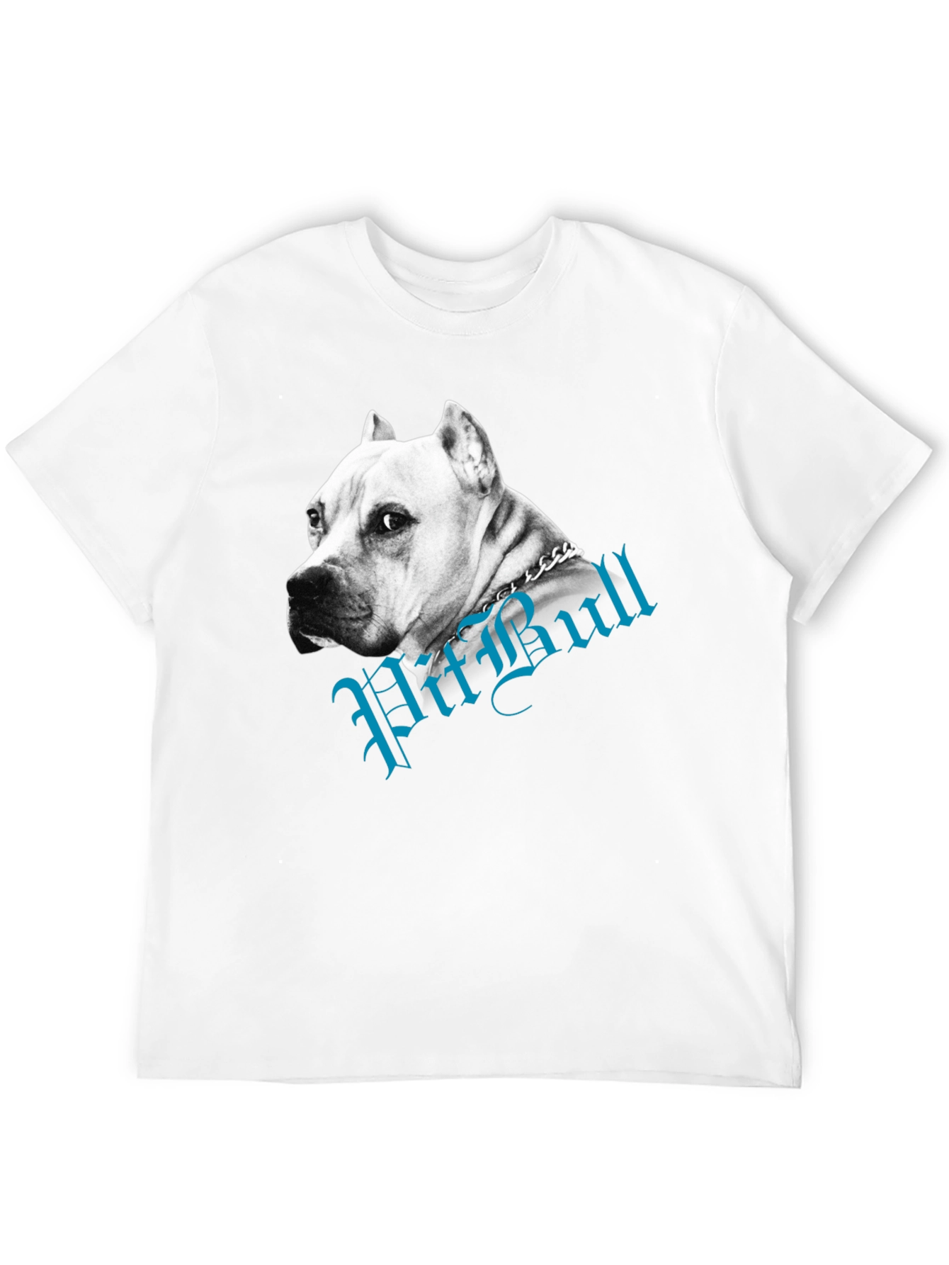 Pitbull Dog Graphic Tee - Black Cotton Blend