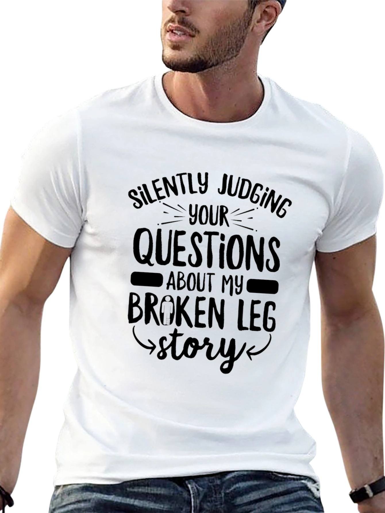 Broken Leg Story T-Shirt Funny Injury Tee
