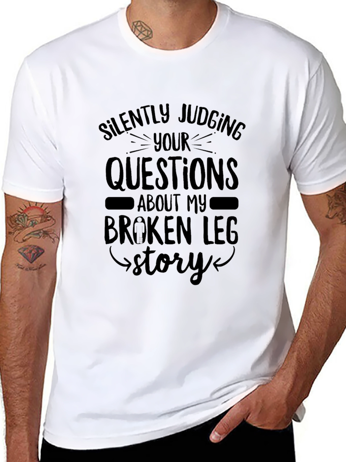 Broken Leg Story T-Shirt Funny Injury Tee