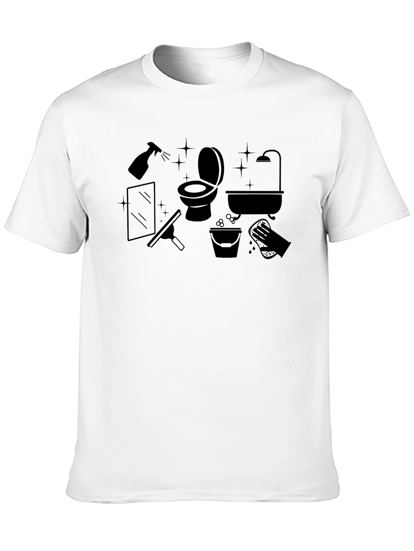 Cleaning Crew Black Graphic T-Shirt