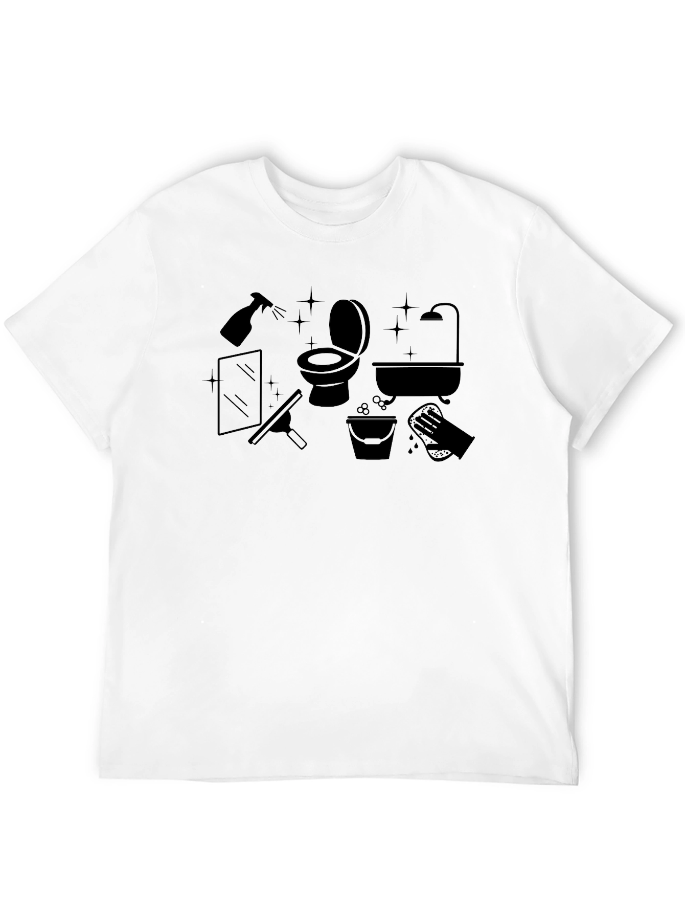 Cleaning Crew Black Graphic T-Shirt