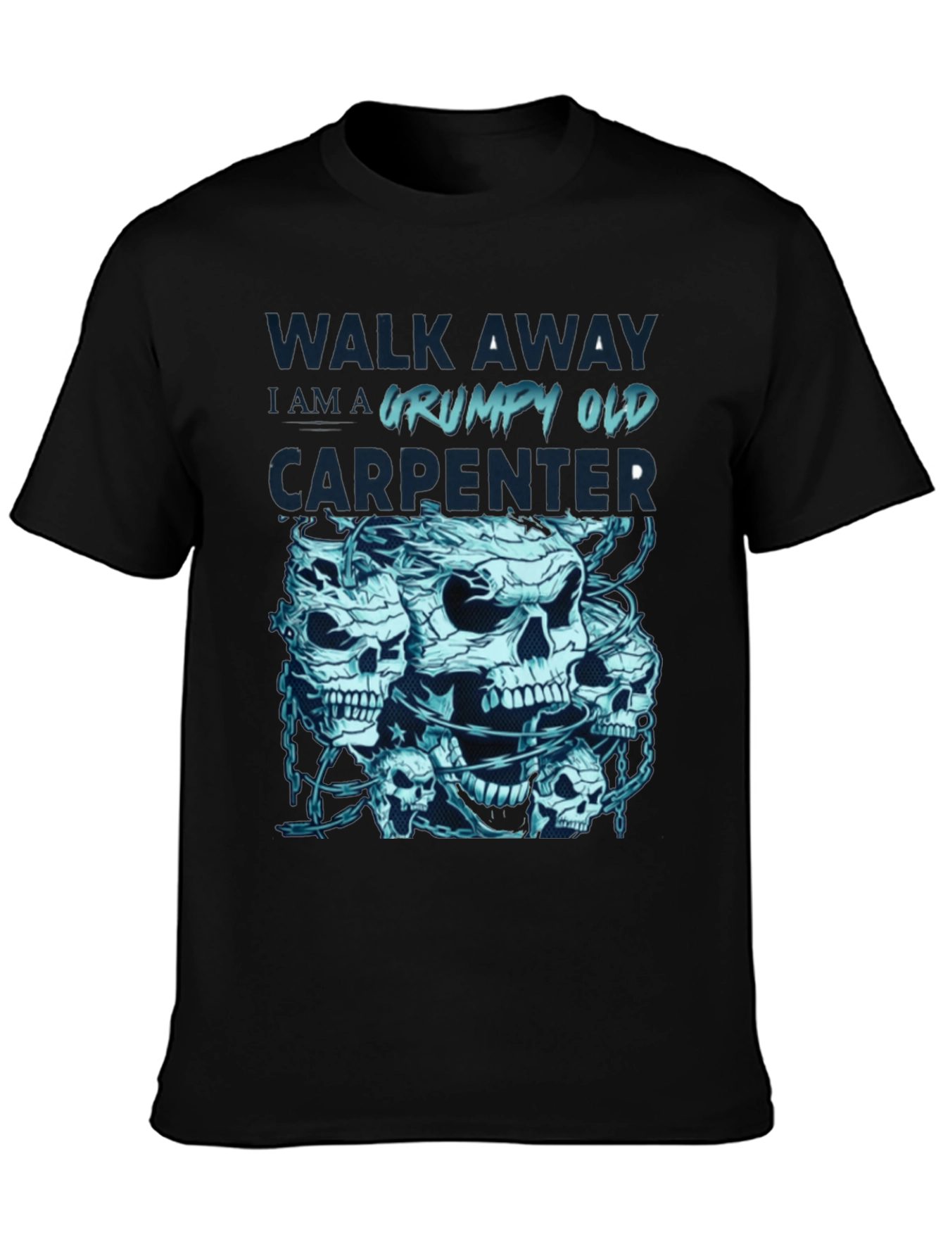 Grumpy Old Carpenter Skull Graphic T-Shirt
