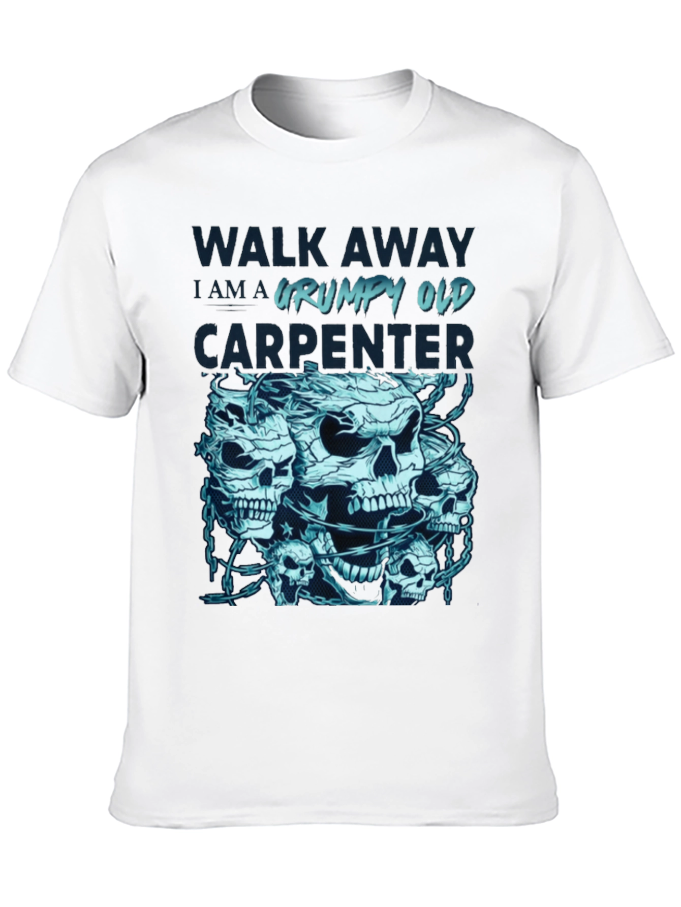 Grumpy Old Carpenter Skull Graphic T-Shirt