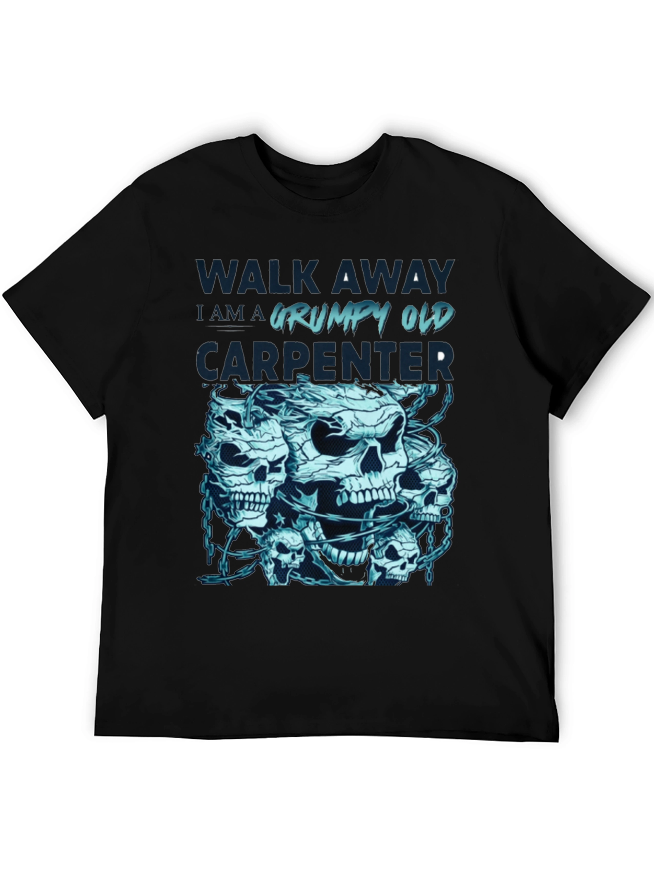 Grumpy Old Carpenter Skull Graphic T-Shirt