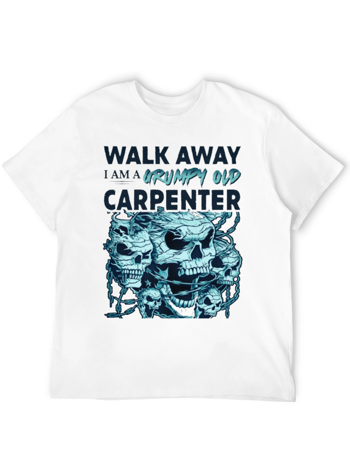 Grumpy Old Carpenter Skull Graphic T-Shirt