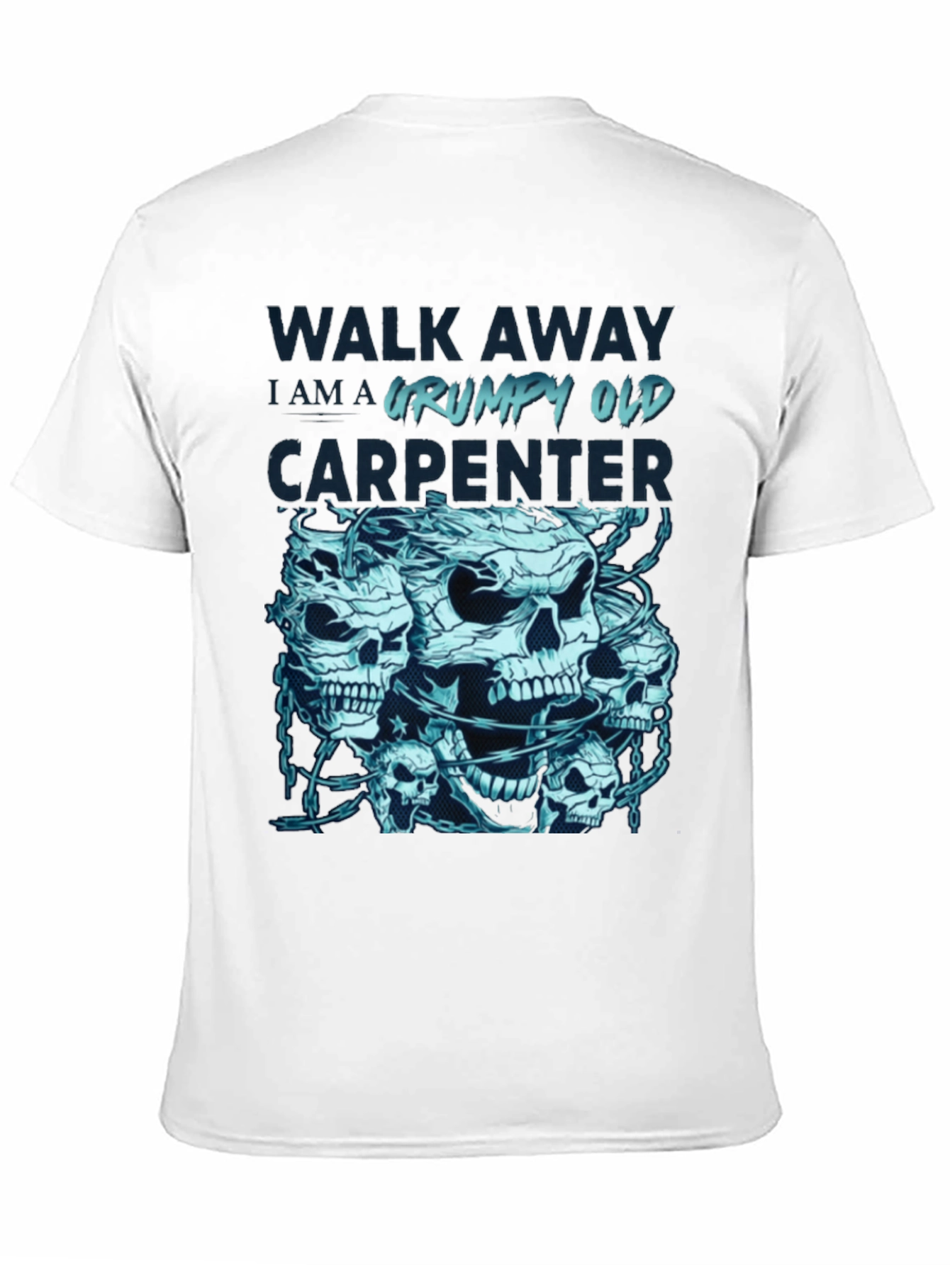 Grumpy Old Carpenter Skull Graphic T-Shirt