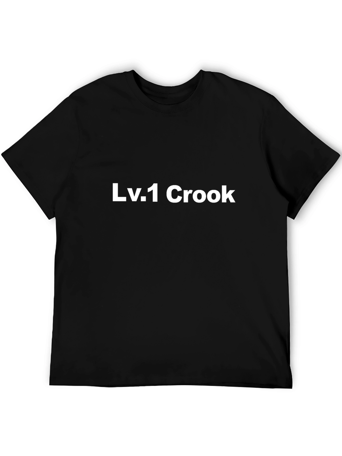 Lv.1 Crook Black T-Shirt - Gaming Humor