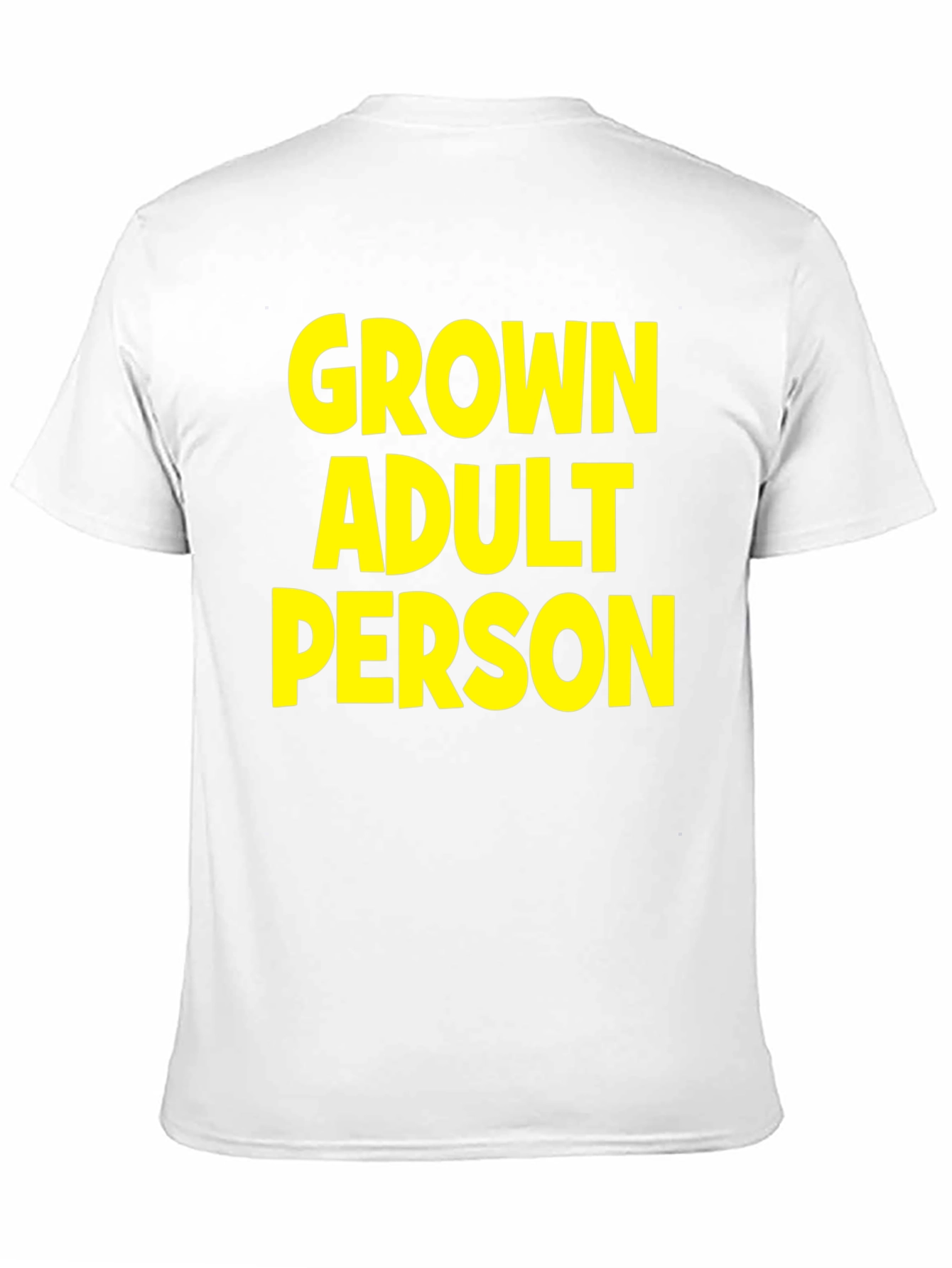 Grown Adult Person Graphic Tee - Black Cotton T-Shirt