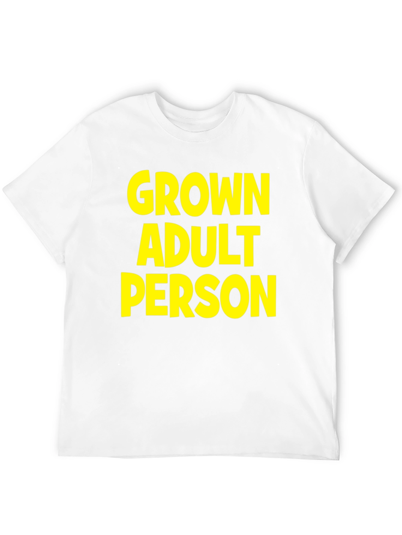 Grown Adult Person Graphic Tee - Black Cotton T-Shirt