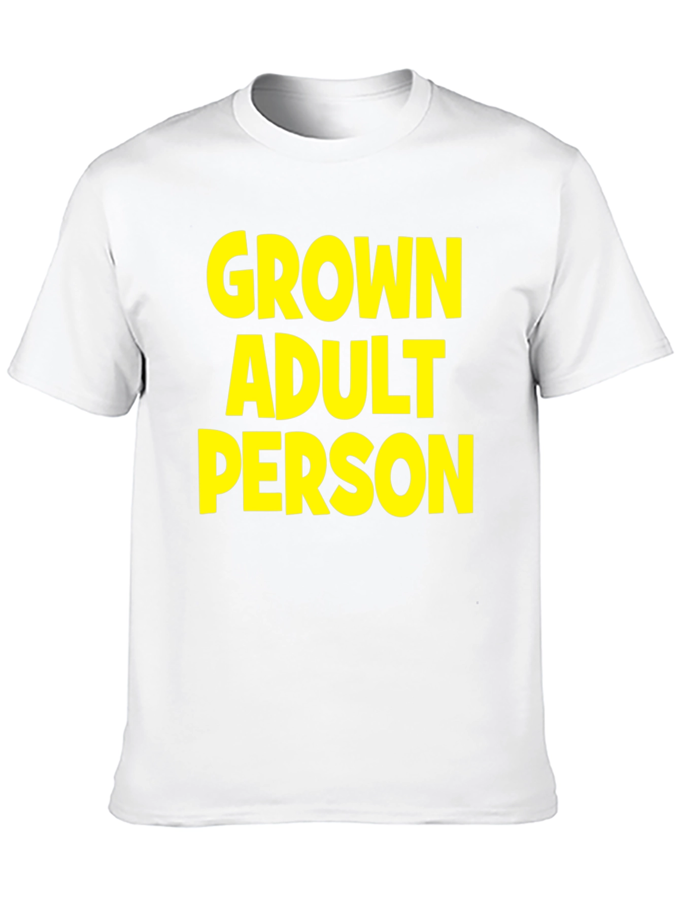 Grown Adult Person Graphic Tee - Black Cotton T-Shirt