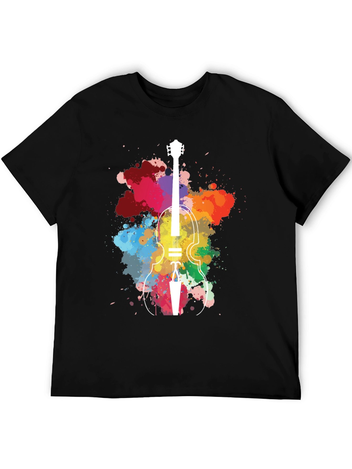 Colorful Violin Splatter T-Shirt