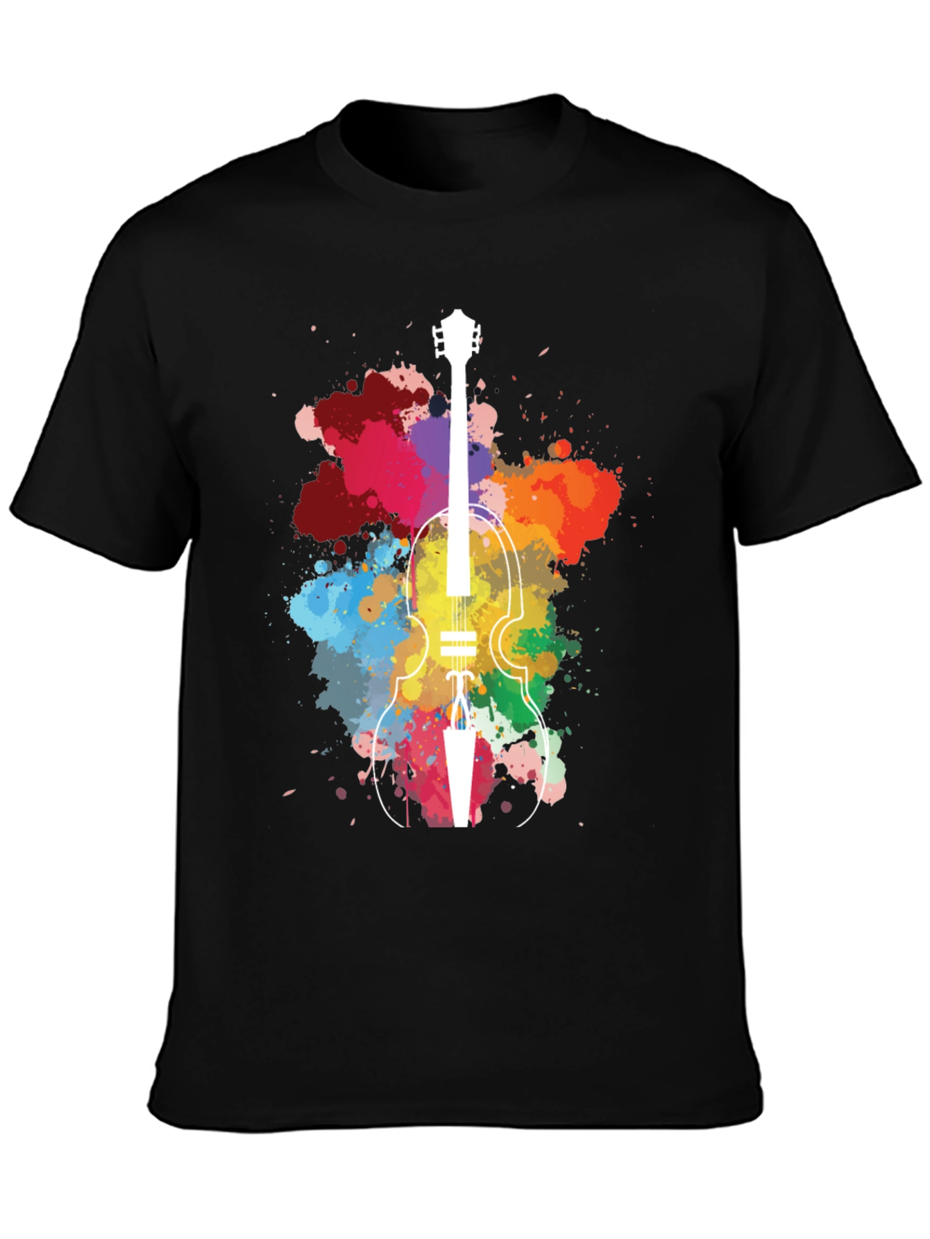 Colorful Violin Splatter T-Shirt