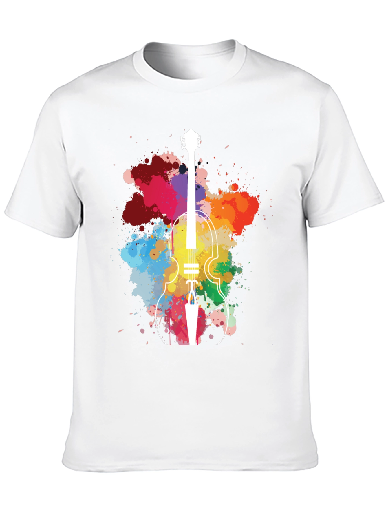 Colorful Violin Splatter T-Shirt