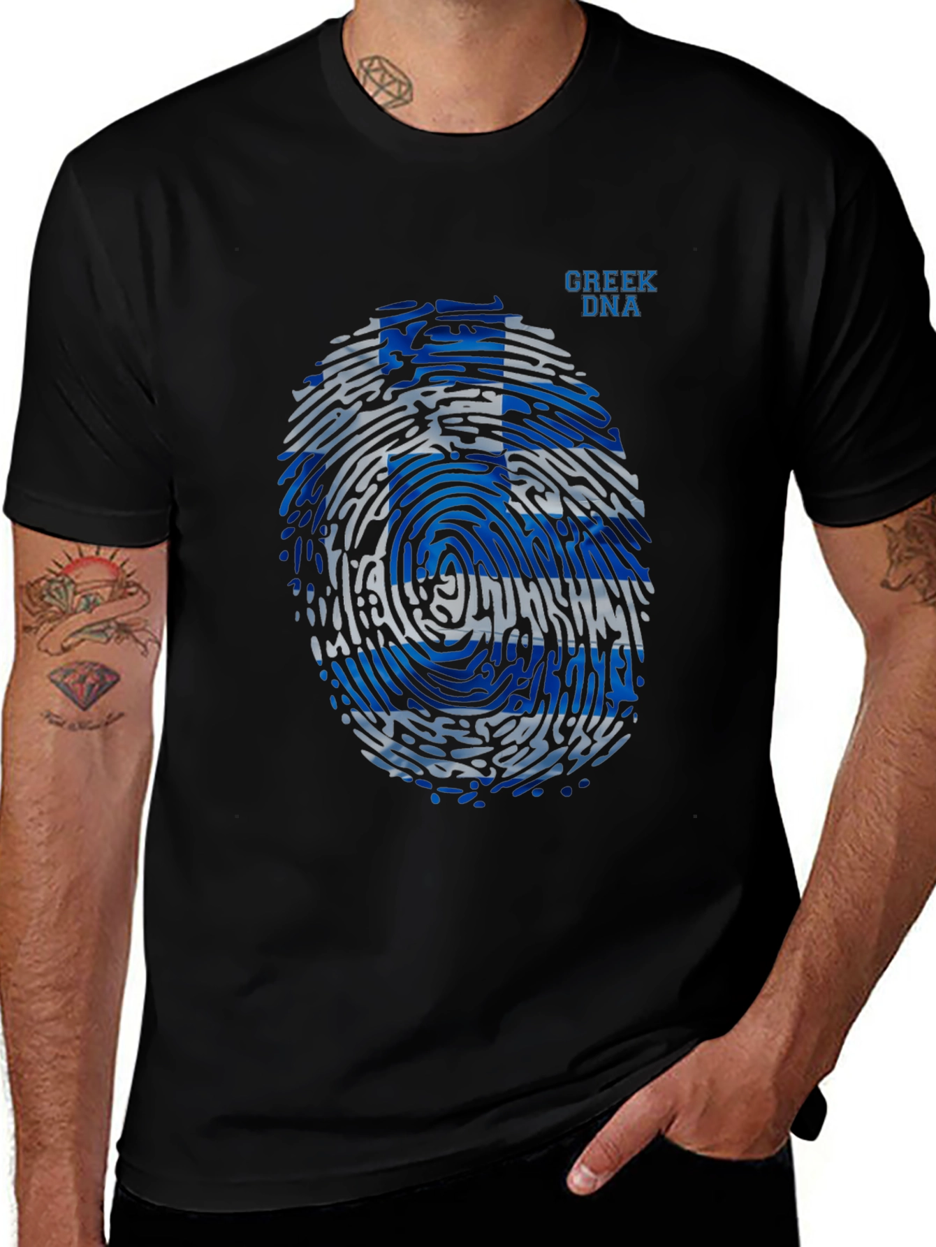 Greek DNA Fingerprint T-Shirt - Black