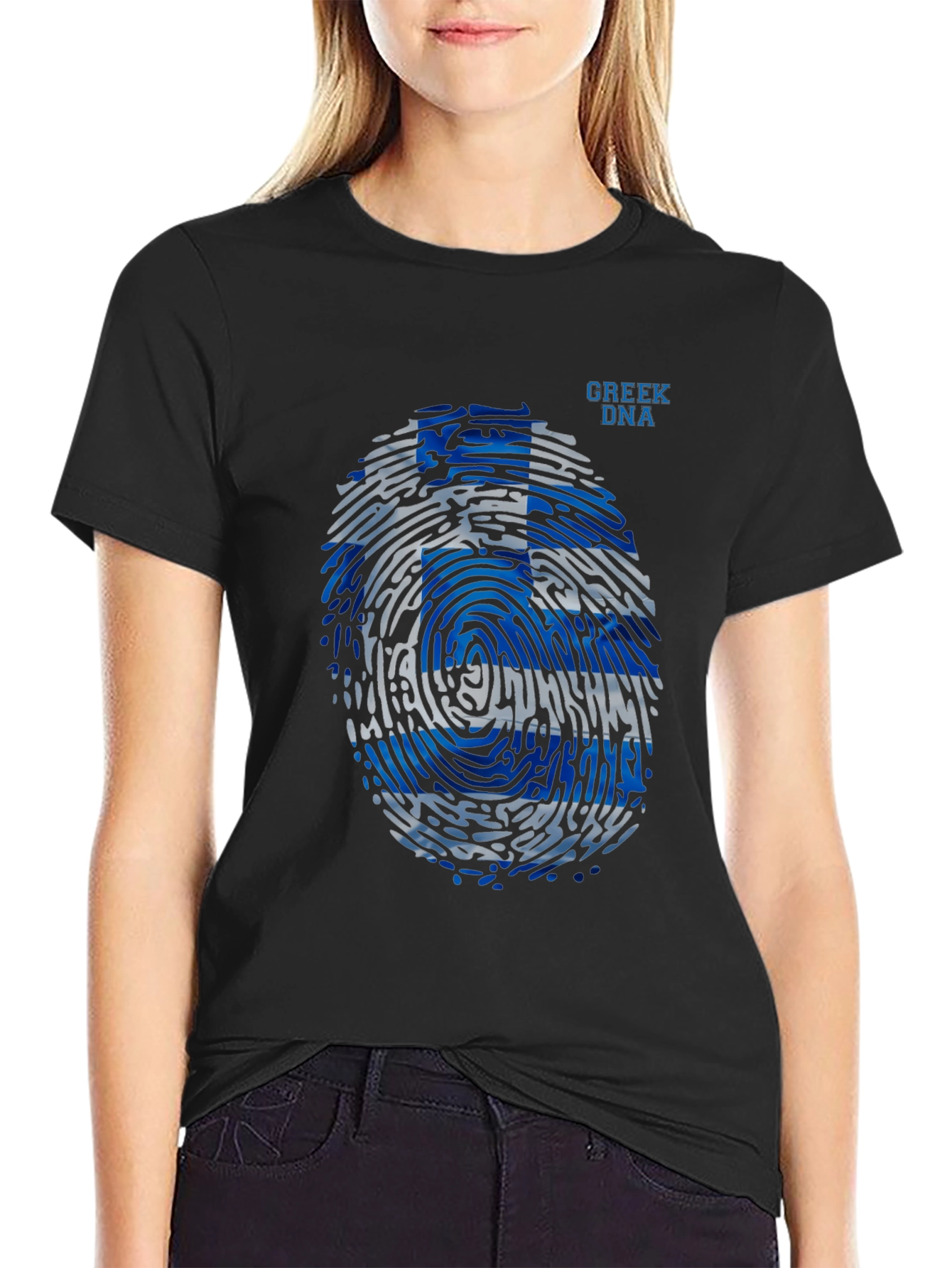 Greek DNA Fingerprint T-Shirt - Black