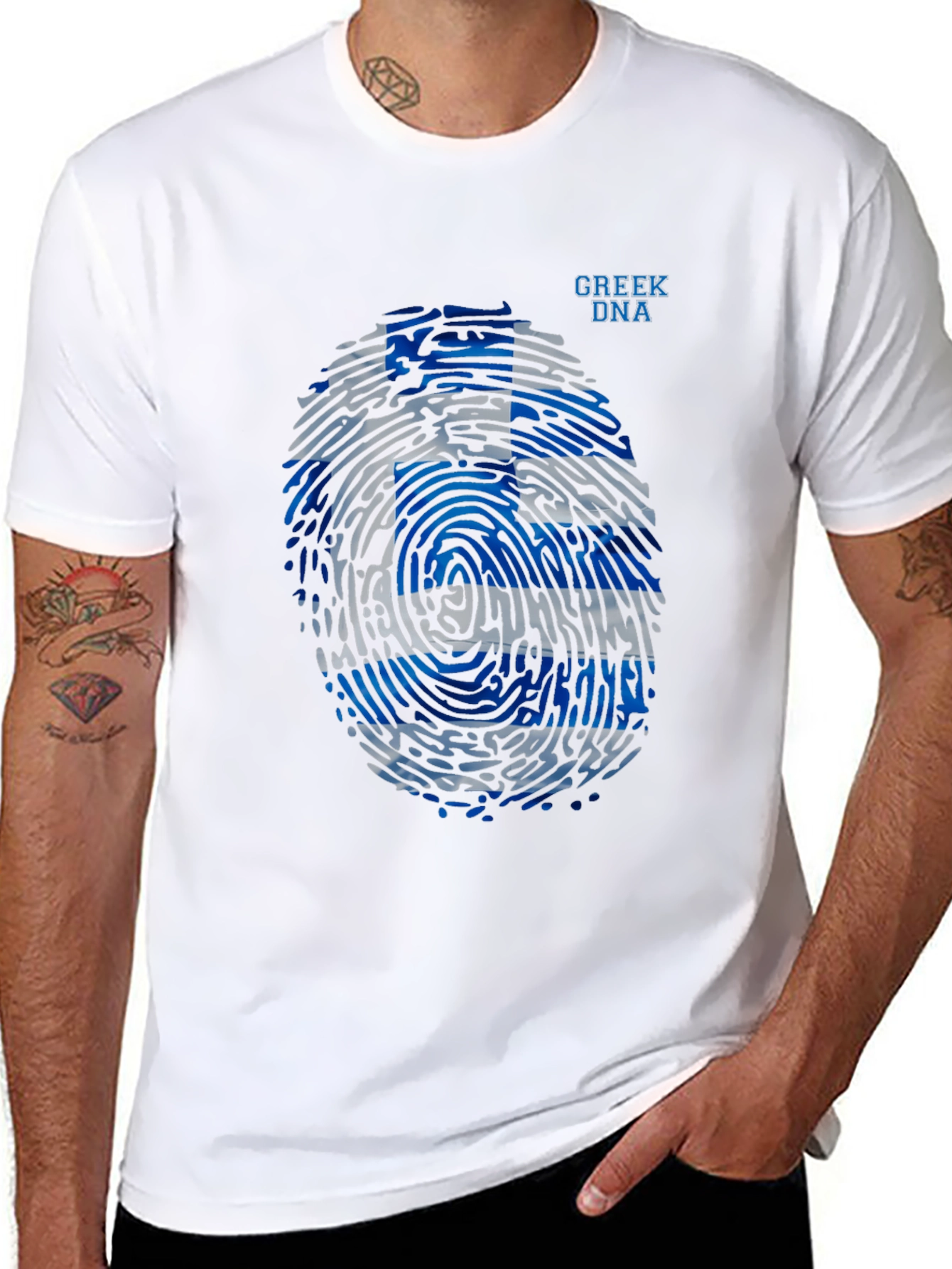 Greek DNA Fingerprint T-Shirt - Black