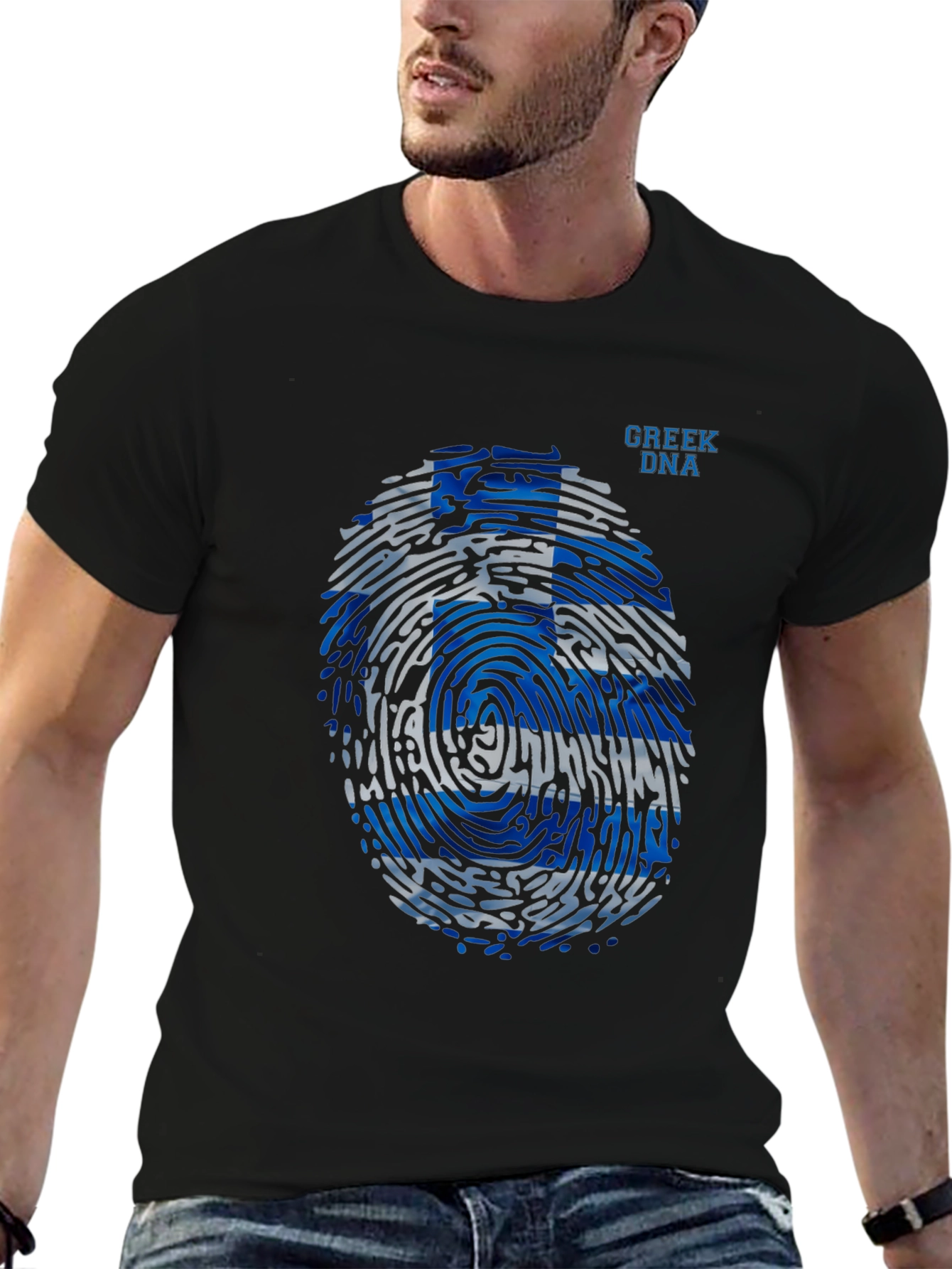 Greek DNA Fingerprint T-Shirt - Black