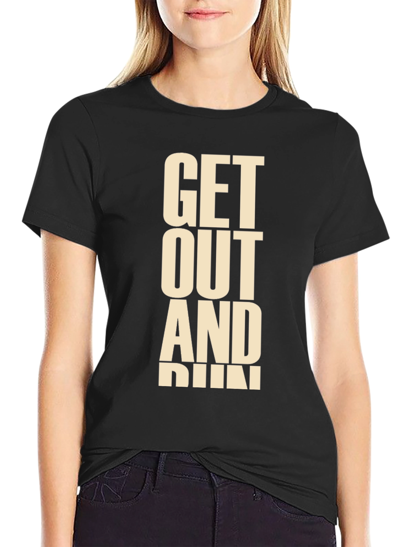 Get Out and Run Black Graphic Tee