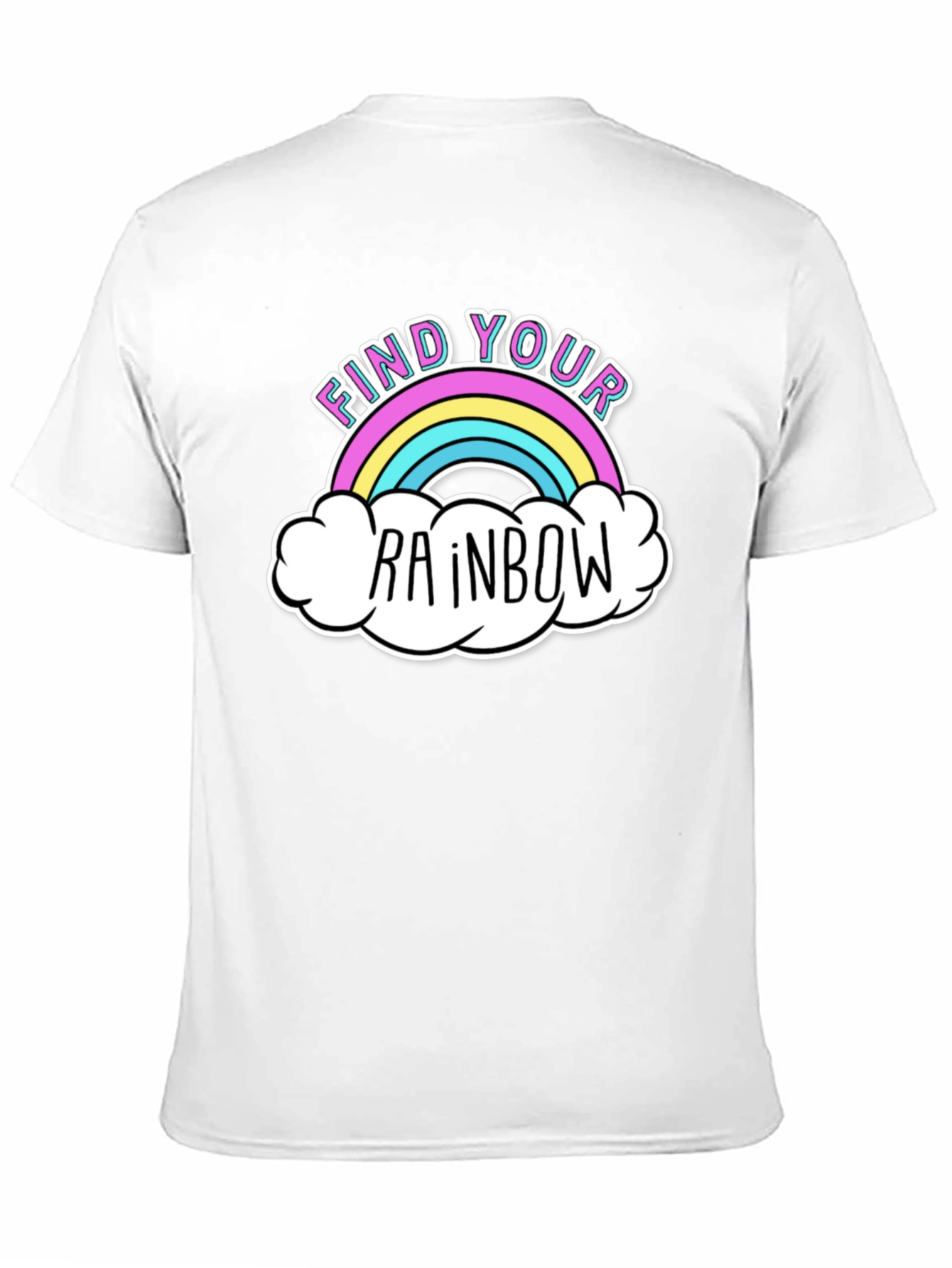 Find Your Rainbow Graphic T-Shirt - Black Casual Tee