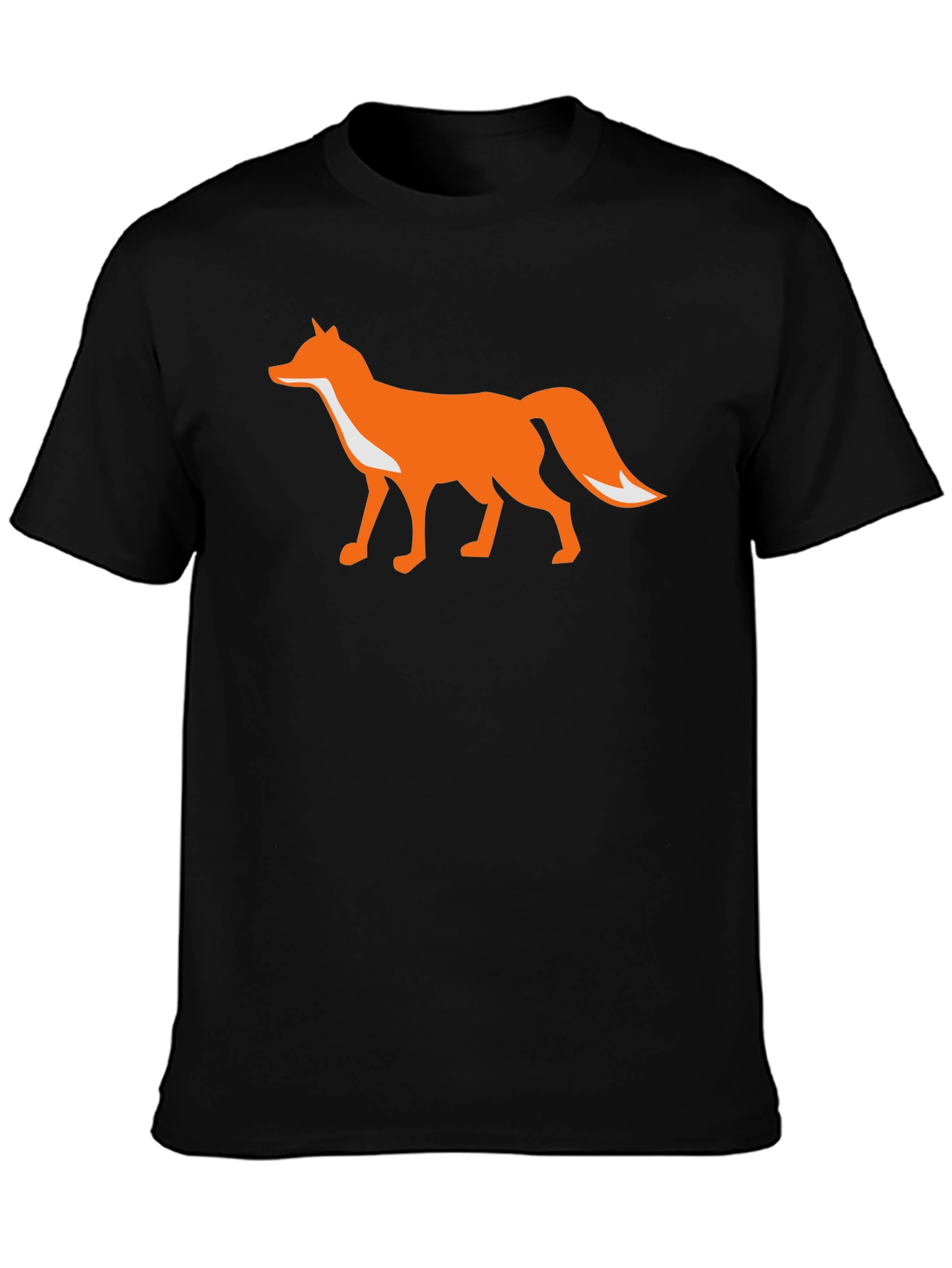 Fox Graphic T-Shirt - Black Cotton Blend