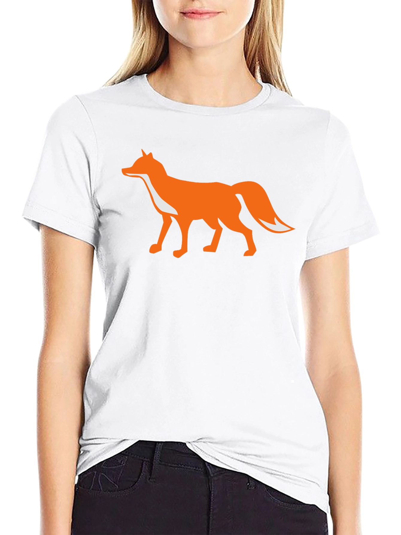 Fox Graphic T-Shirt - Black Cotton Blend