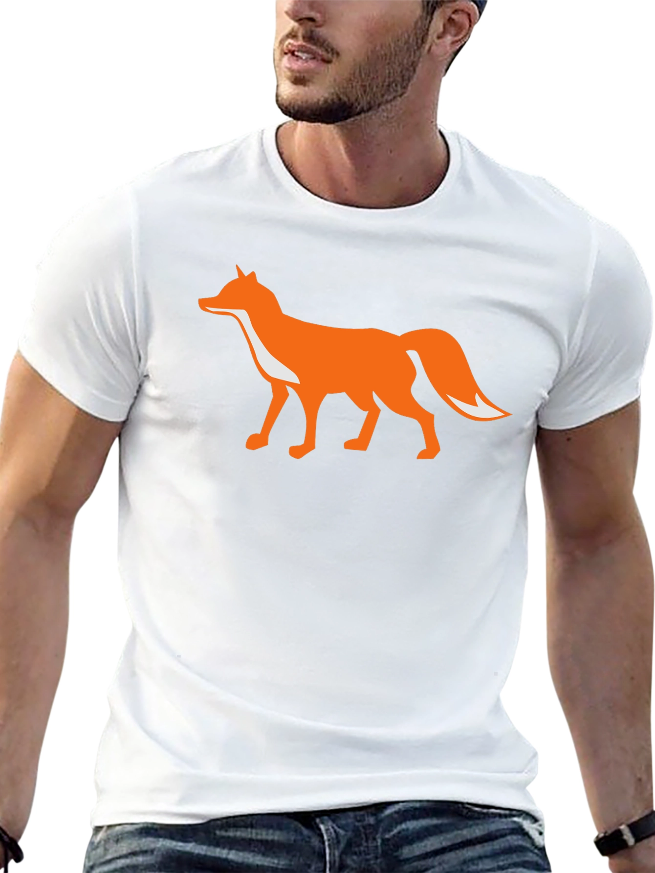 Fox Graphic T-Shirt - Black Cotton Blend