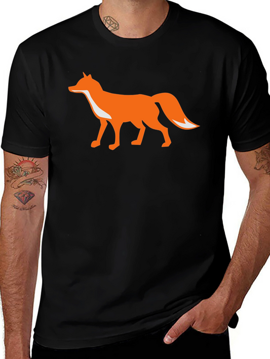 Fox Graphic T-Shirt - Black Cotton Blend