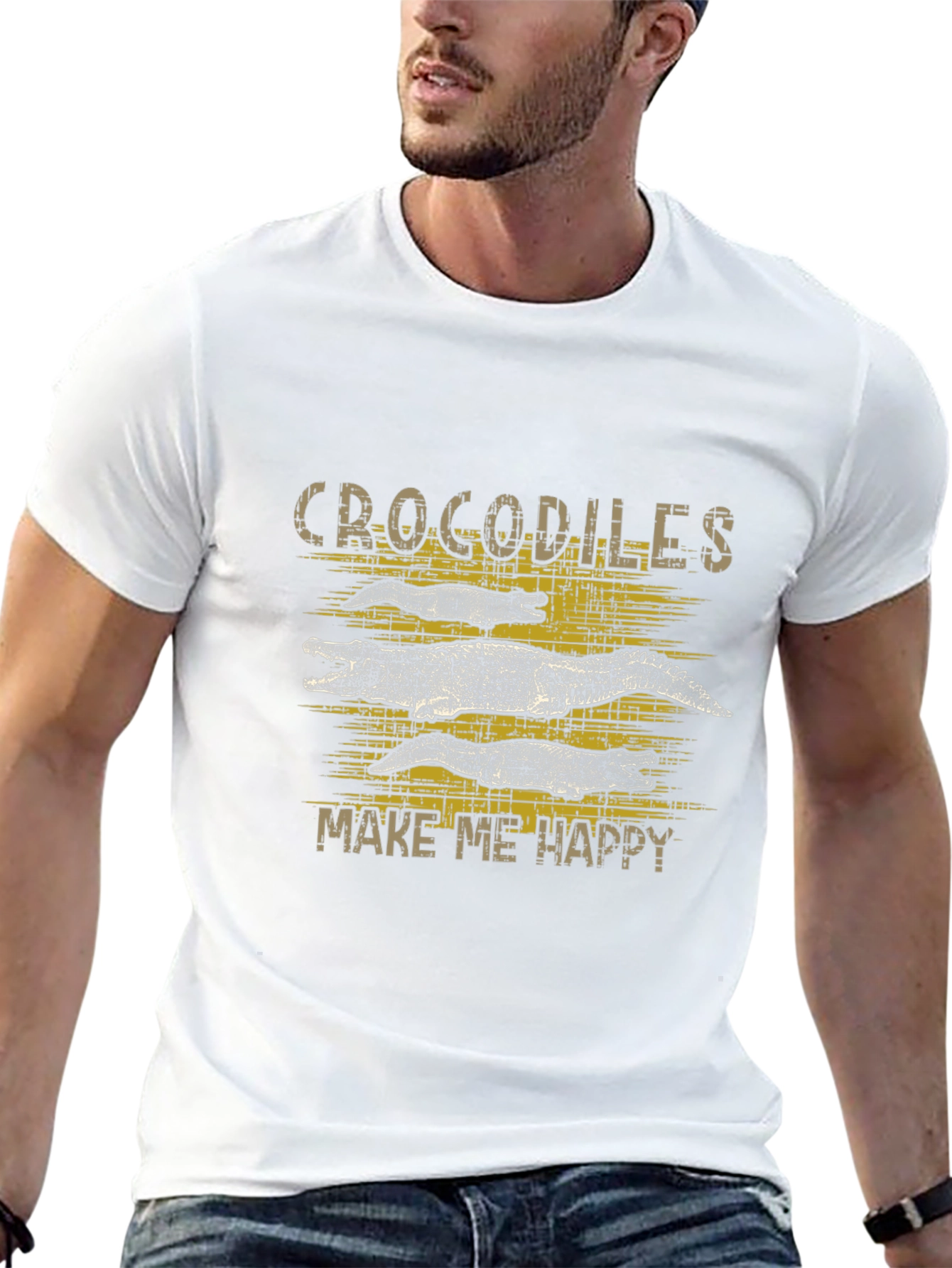 Crocodiles Make Me Happy Graphic T-Shirt