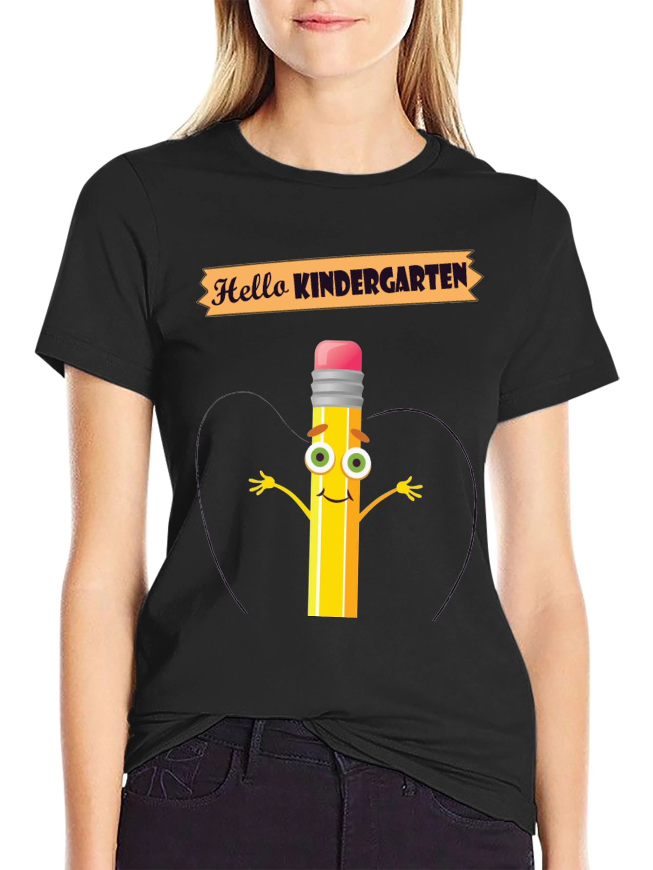 Hello Kindergarten T-Shirt - Back to School Pencil Tee