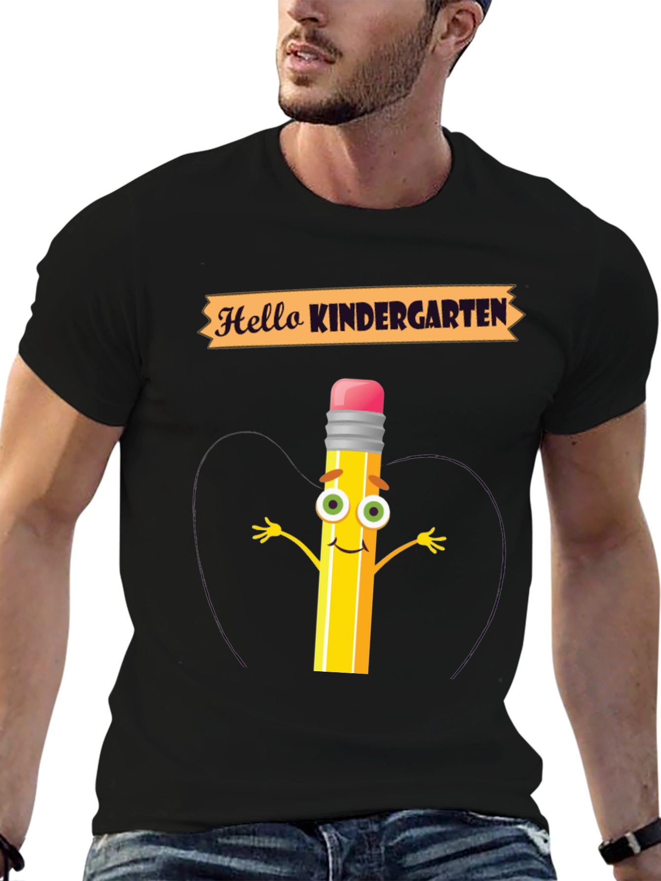 Hello Kindergarten T-Shirt - Back to School Pencil Tee