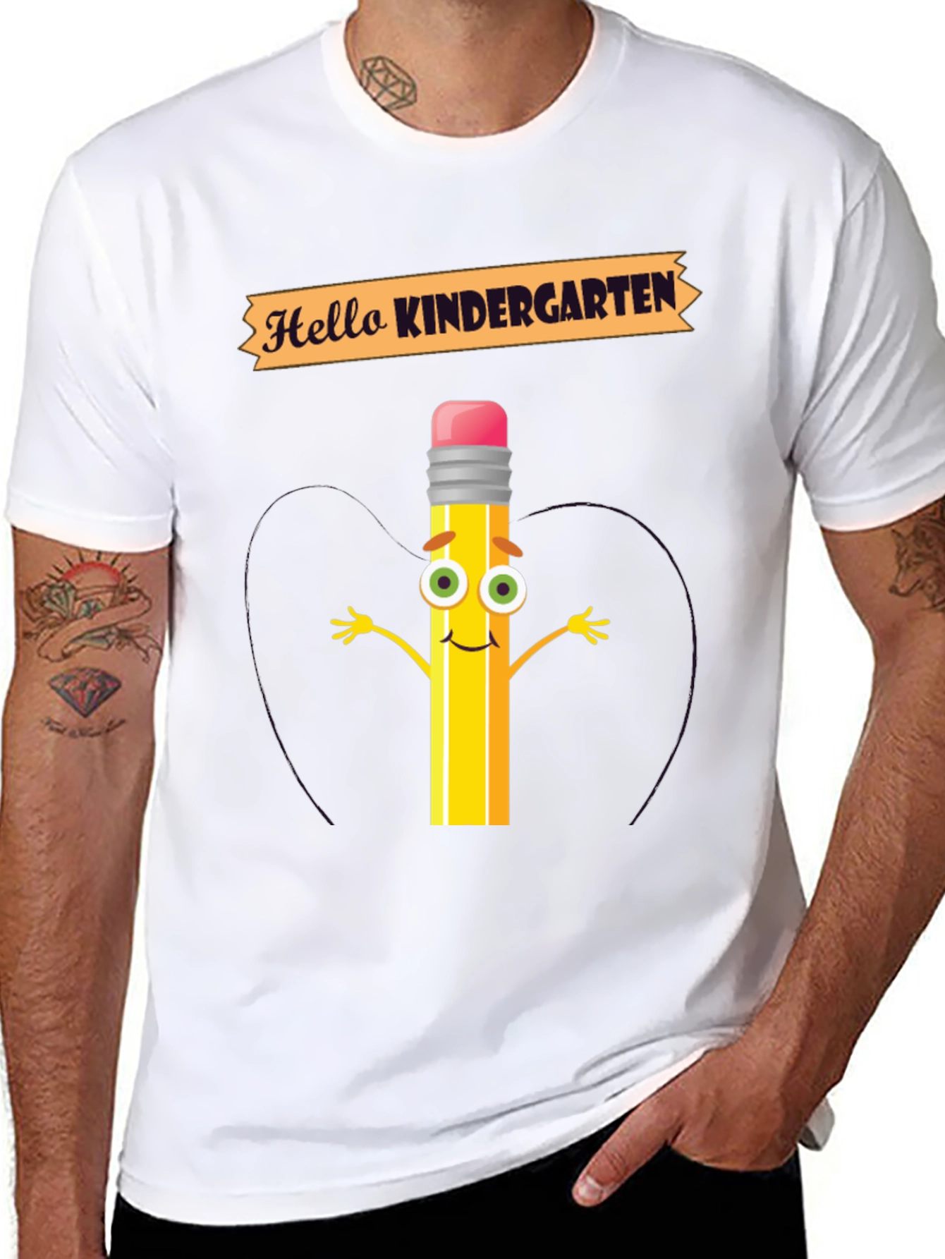 Hello Kindergarten T-Shirt - Back to School Pencil Tee