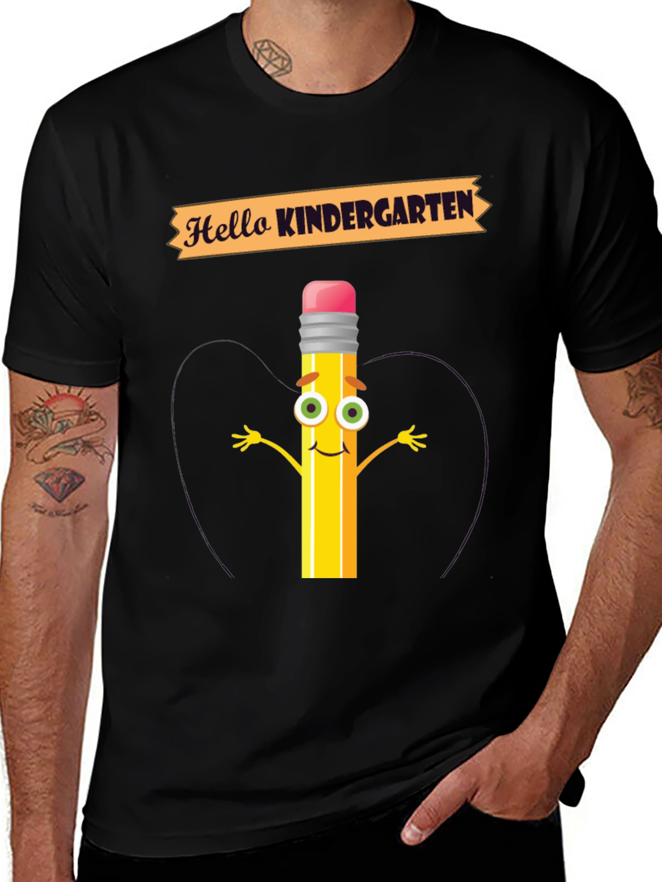 Hello Kindergarten T-Shirt - Back to School Pencil Tee
