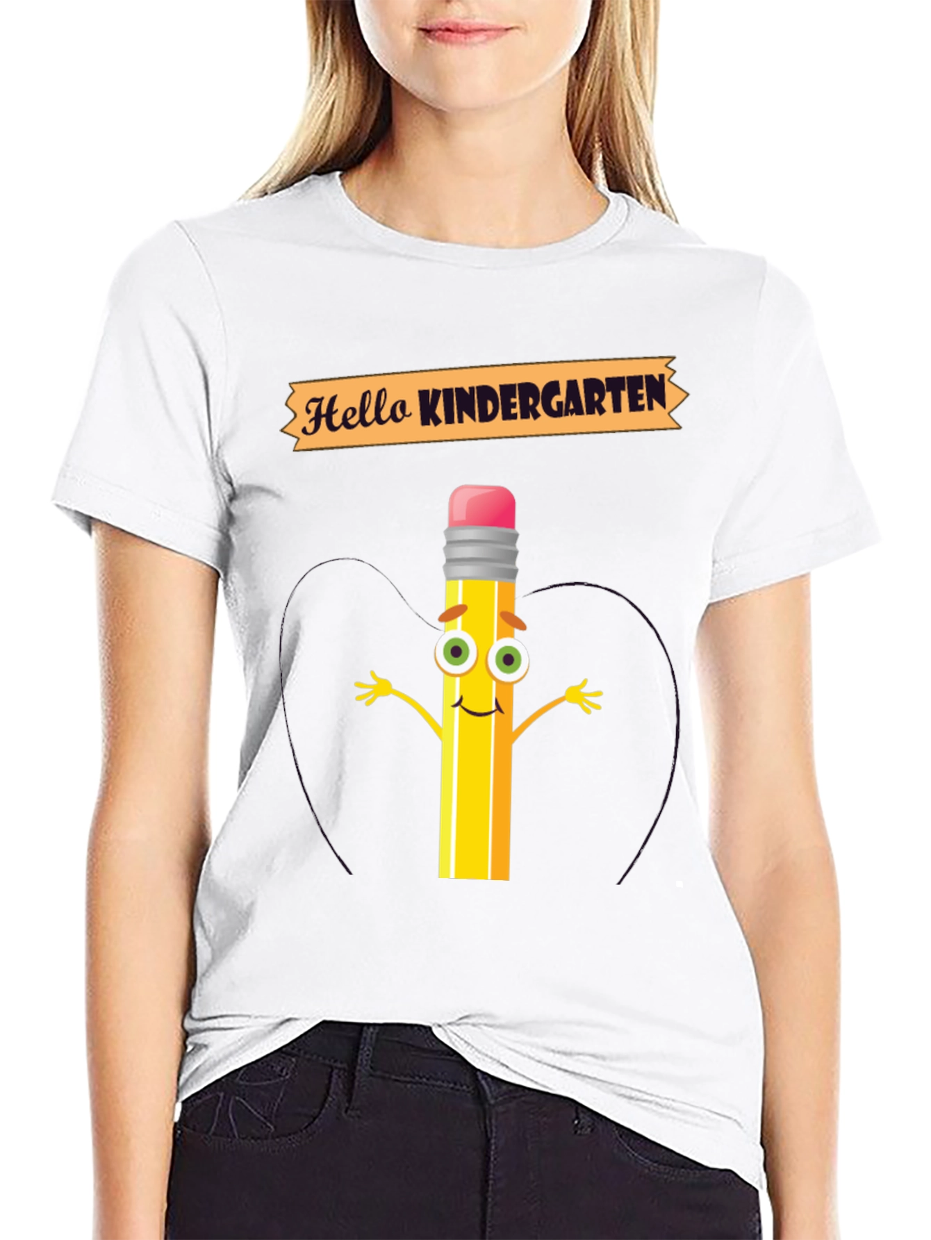 Hello Kindergarten T-Shirt - Back to School Pencil Tee