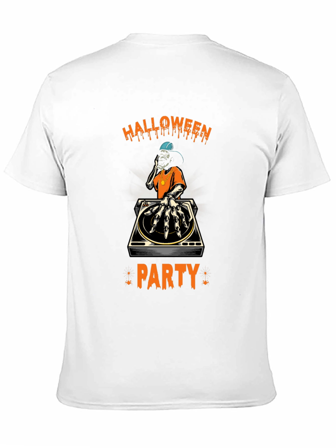 Halloween Party DJ Skeleton T-Shirt - Black