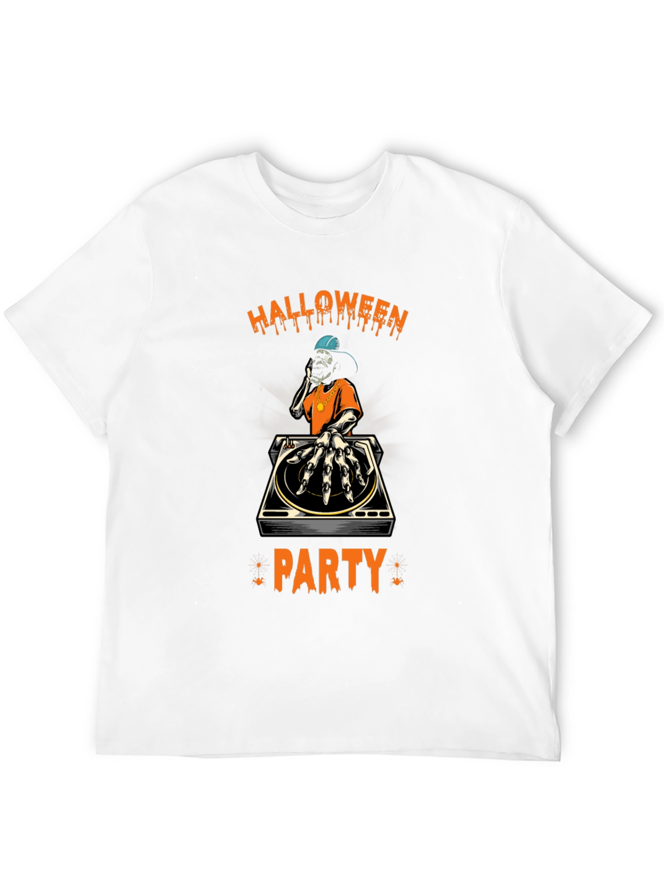 Halloween Party DJ Skeleton T-Shirt - Black