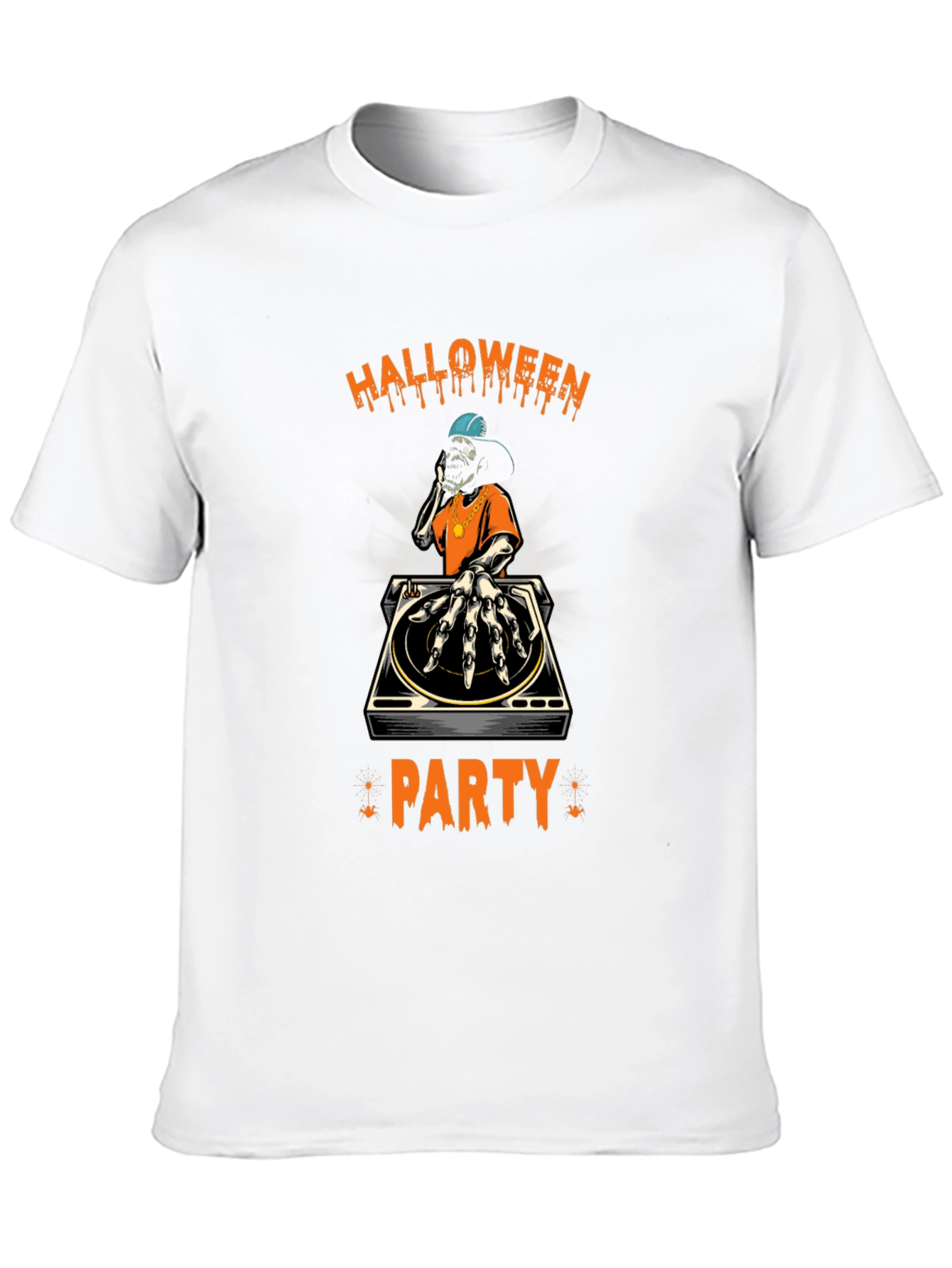 Halloween Party DJ Skeleton T-Shirt - Black